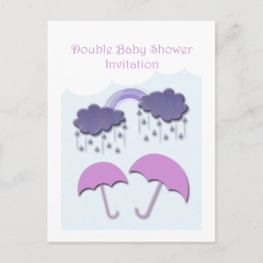 Dubbele Baby shower Uitnodiging Kaarten (Voorkant)