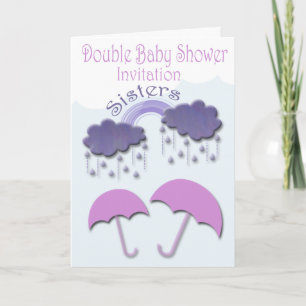 Dubbele Baby shower Uitnodiging Kaarten