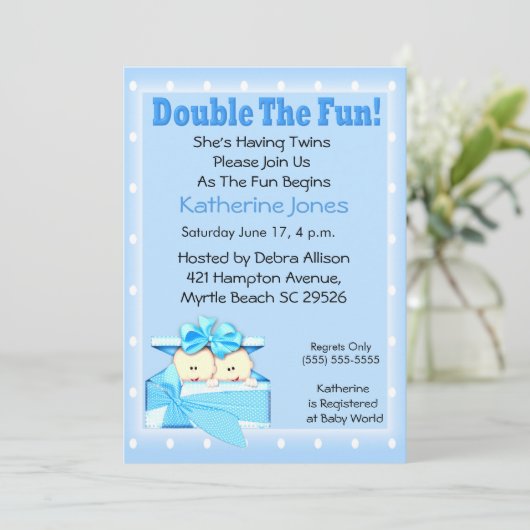 Dubbele baby Shower-uitvindingen Kaart (Staand voorkant)