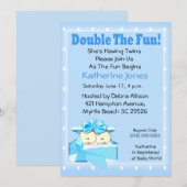 Dubbele baby Shower-uitvindingen Kaart (Voorkant / Achterkant)