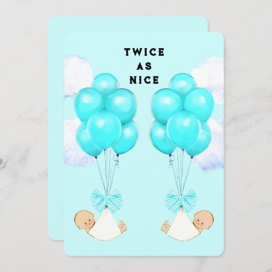 Dubbele baby Shower-uitvindingen Kaart (Voorkant / Achterkant)