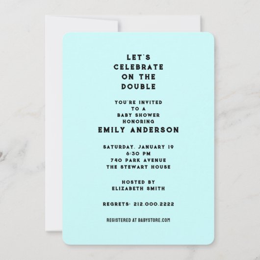 Dubbele baby Shower-uitvindingen Kaart (Achterkant)