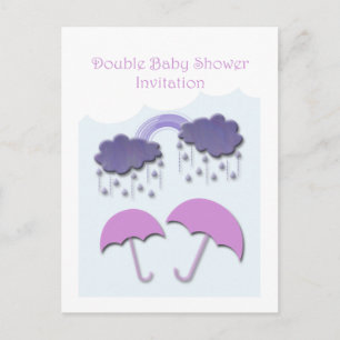 Dubbele Baby showers Uitnodiging Briefkaart