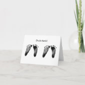 dubbele baby voetafdrukken - Dank u Bedankkaart (Voorkant)