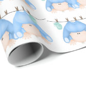 Dubbele babyboeien op waslijn cadeaupapier (Rol Hoek)