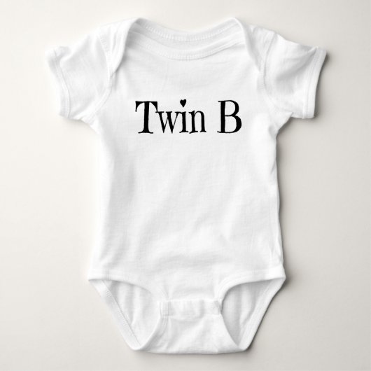 Dubbele babykleding - Twin B-kleding - Eentje wit Romper (Voorkant)