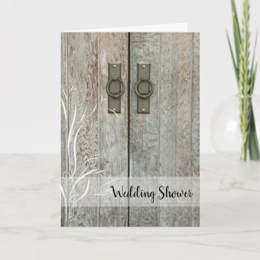 Dubbele Barn Door Country Wedding Shower Invitatio (Voorkant)