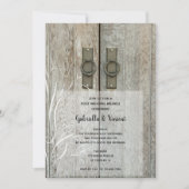 Dubbele Barn Doors Country Post Wedding Brunch Kaart (Voorkant)