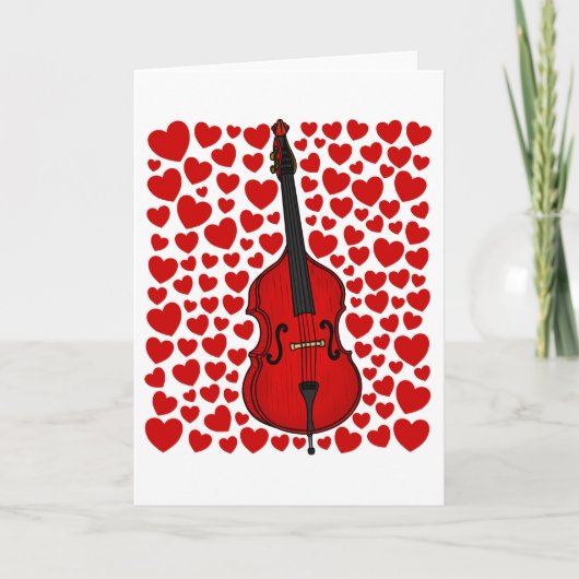 Dubbele Bas Harten Valentijnsdag Jubileum Kaart (Voorkant)