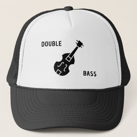 Dubbele bas in zwart trucker pet (Voorkant)