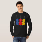 Dubbele bas rechtopstaande bas string premium t-shirt (Voorkant volledig)
