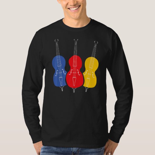 Dubbele bas rechtopstaande bas string premium t-shirt (Voorkant)