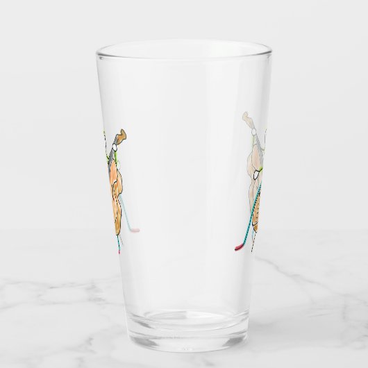 Dubbele Bas Stickman Glas (Rechts)