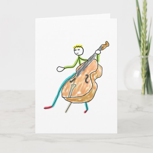 Dubbele Bas Stickman Kaart (Voorkant)