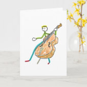 Dubbele Bas Stickman Kaart (Gele Bloem)