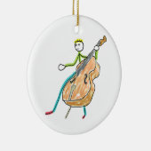 Dubbele Bas Stickman Keramisch Ornament (Rechts)