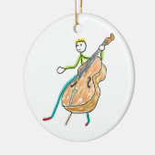Dubbele Bas Stickman Keramisch Ornament (Links)