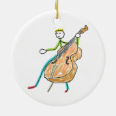 Dubbele Bas Stickman Keramisch Ornament (Achterkant)