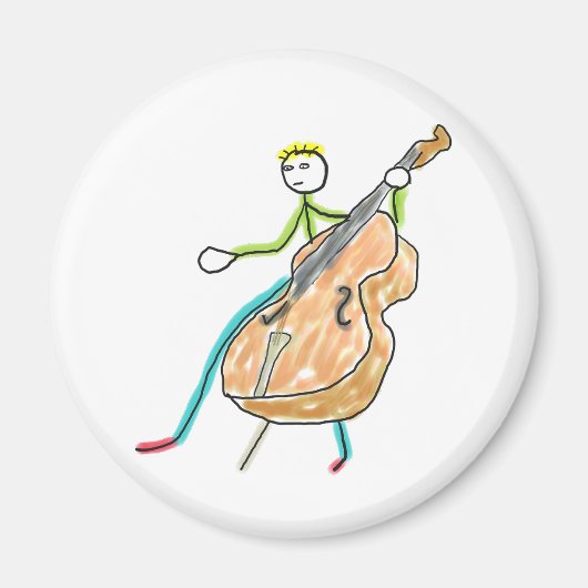 Dubbele Bas Stickman Magneet (Voorkant)