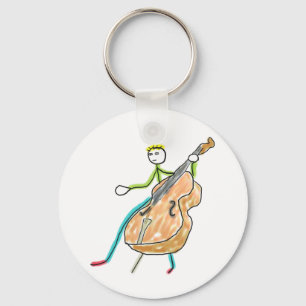 Dubbele Bas Stickman Sleutelhanger
