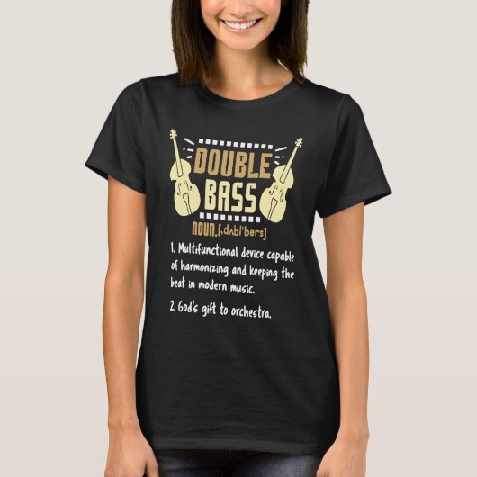 Dubbele bas voor een contrabasspeler t-shirt (Voorkant)