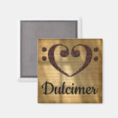 Dubbele Bass Clef Heart Dulcimer Magneet (Voorkant / Achterkant)