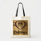 Dubbele Bass Clef Heart Dulcimer Tote Bag (Voorkant)
