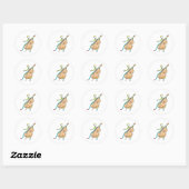 Dubbele Bass Stickman Ronde Sticker (Vel)
