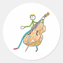 Dubbele Bass Stickman Ronde Sticker