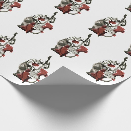 Dubbele basspeler cadeaupapier (Hoek)