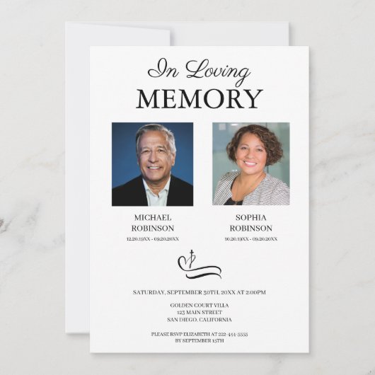 Dubbele begrafenisfoto kaart (Voorkant)