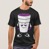 Dubbele Beker Styrofoam Lean Codeine Paarse Drink  T-shirt (Voorkant)