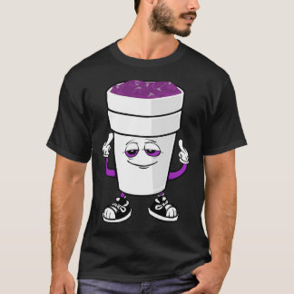 Dubbele Beker Styrofoam Lean Codeine Paarse Drink T-shirt