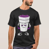 Dubbele Beker Styrofoam Lean Codeine Paarse Drink  T-shirt (Voorkant)