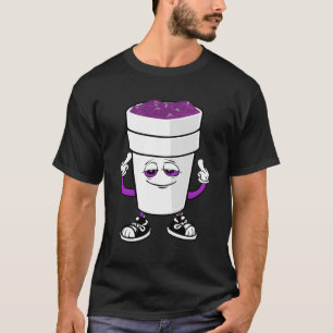 Dubbele Beker Styrofoam Lean Codeine Paarse Drink  T-shirt