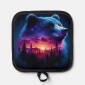 Dubbele belichting Beer met levendige zonsondergan Pannenlap (Voorkant)