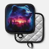 Dubbele belichting Beer met levendige zonsondergan Pannenlap (Voorkant / Achterkant)