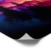 Dubbele belichting Beer met levendige zonsondergan Poster (Hoek)