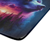 Dubbele belichting Beer met levendige zonsondergan Snijplank (Hoek)