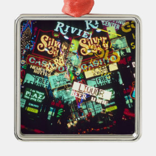 Dubbele belichting, casinoborden, Las Vegas, Metalen Ornament