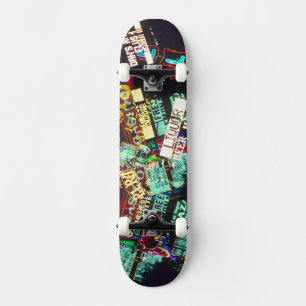 Dubbele belichting, casinoborden, Las Vegas, Skateboard