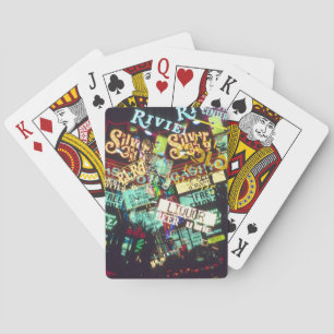 Dubbele belichting, casinoborden, Las Vegas, Speelkaarten