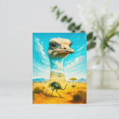 Dubbele belichting portret van struisvogel feestdagenkaart (Staand voorkant)