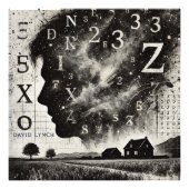 Dubbele belichtingsnummers David Lynch-geïnspireer Foto Afdruk (Voorkant)