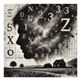 Dubbele belichtingsnummers David Lynch-geïnspireer Foto Afdruk