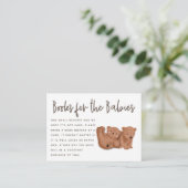 Dubbele Beren Thema Baby shower Boekenaanvraag Enc Informatiekaartje (Staand voorkant)