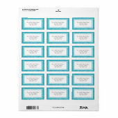 Dubbele Blauwe Glitterrand - Adreslabel Etiket (Full Sheet)