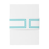 Dubbele Blauwgroen Trim - Belly Band Uitnodigingen Wikkel (Achterkant Voorbeeld)