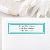 Dubbele Blauwgroen Trim - het Etiket van het Adres (Insitu)