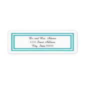 Dubbele Blauwgroen Trim - het Etiket van het Adres (Voorkant)